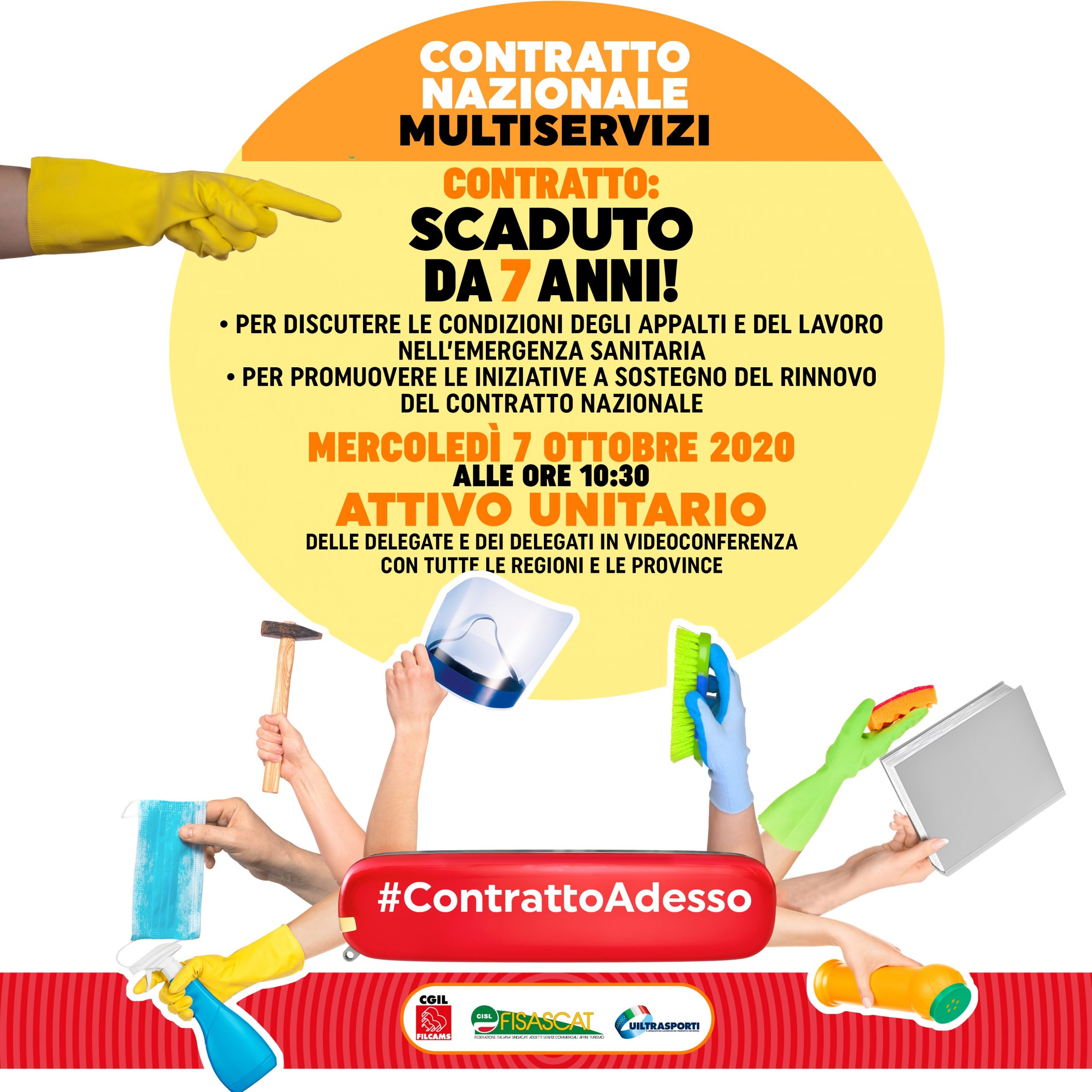 Multiservizi contratto scaduto da 7 anni: il 7 ottobre 2020 attivo in videoconferenza