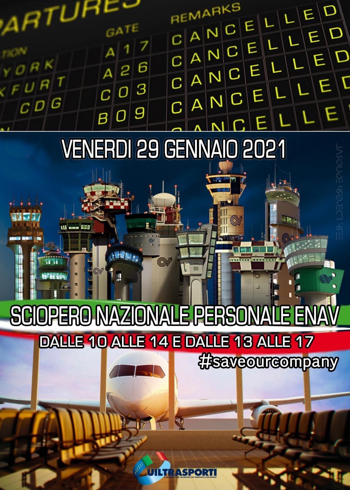 ENAV - Dichiarazione di sciopero nazionale 29 gennaio 2021