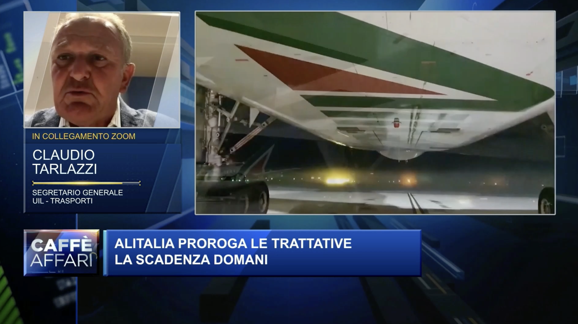 Alitalia - Intervista al Segretario Generale Claudio Tarlazzi - Caffè Affari (MF)