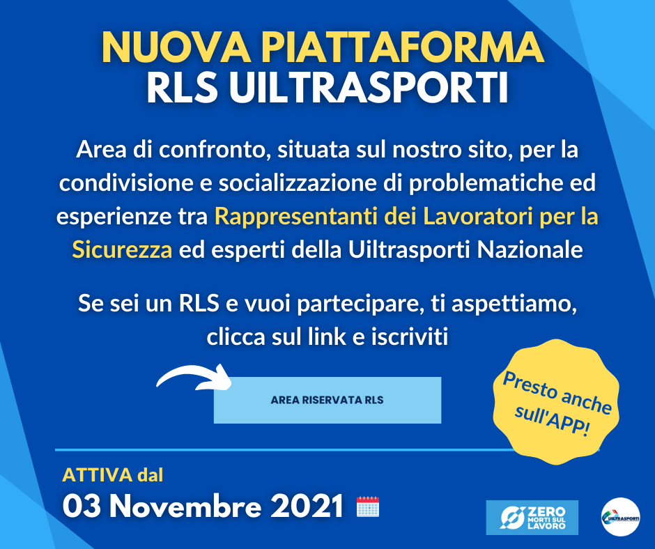 STANZA VIRTUALE PER RLS DA OGGI ATTIVA SUL SITO UILTRASPORTI