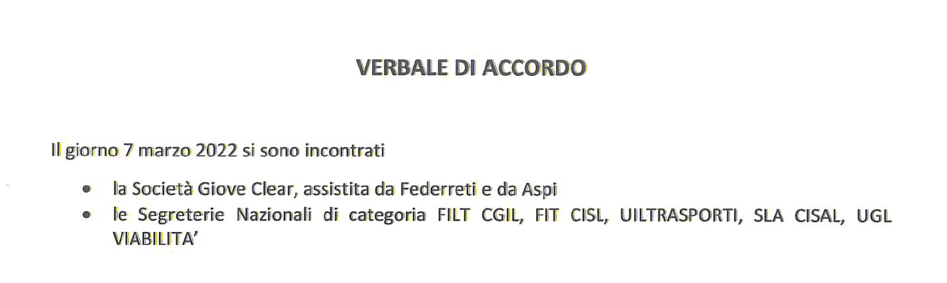 Verbale Accordo Giove Clear