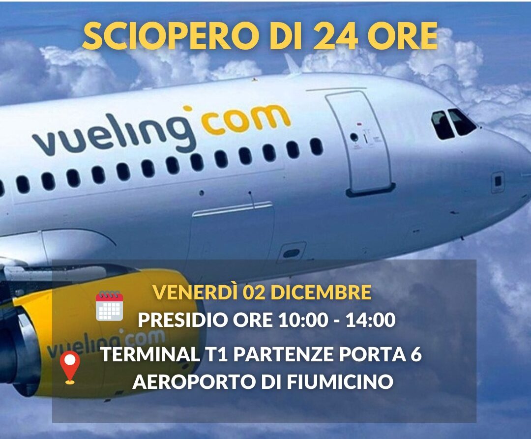 Vueling: Sindacati, domani nuovo sciopero 24 ore assistenti di volo e piloti
