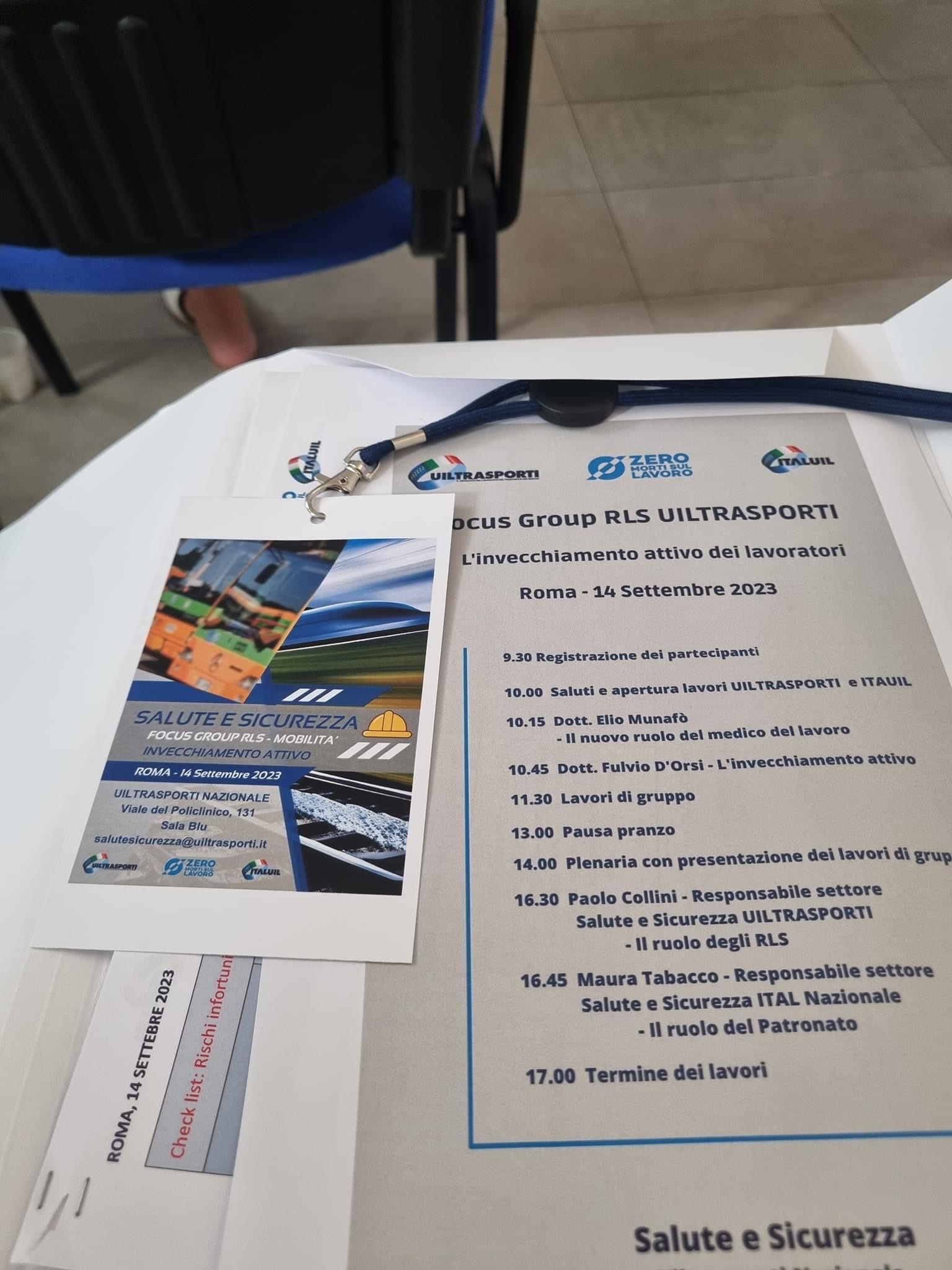 Invecchiamento attivo, secondo appuntamento del focus group organizzato da Uiltrasporti e Ital dedicato agli Rls del settore mobilità