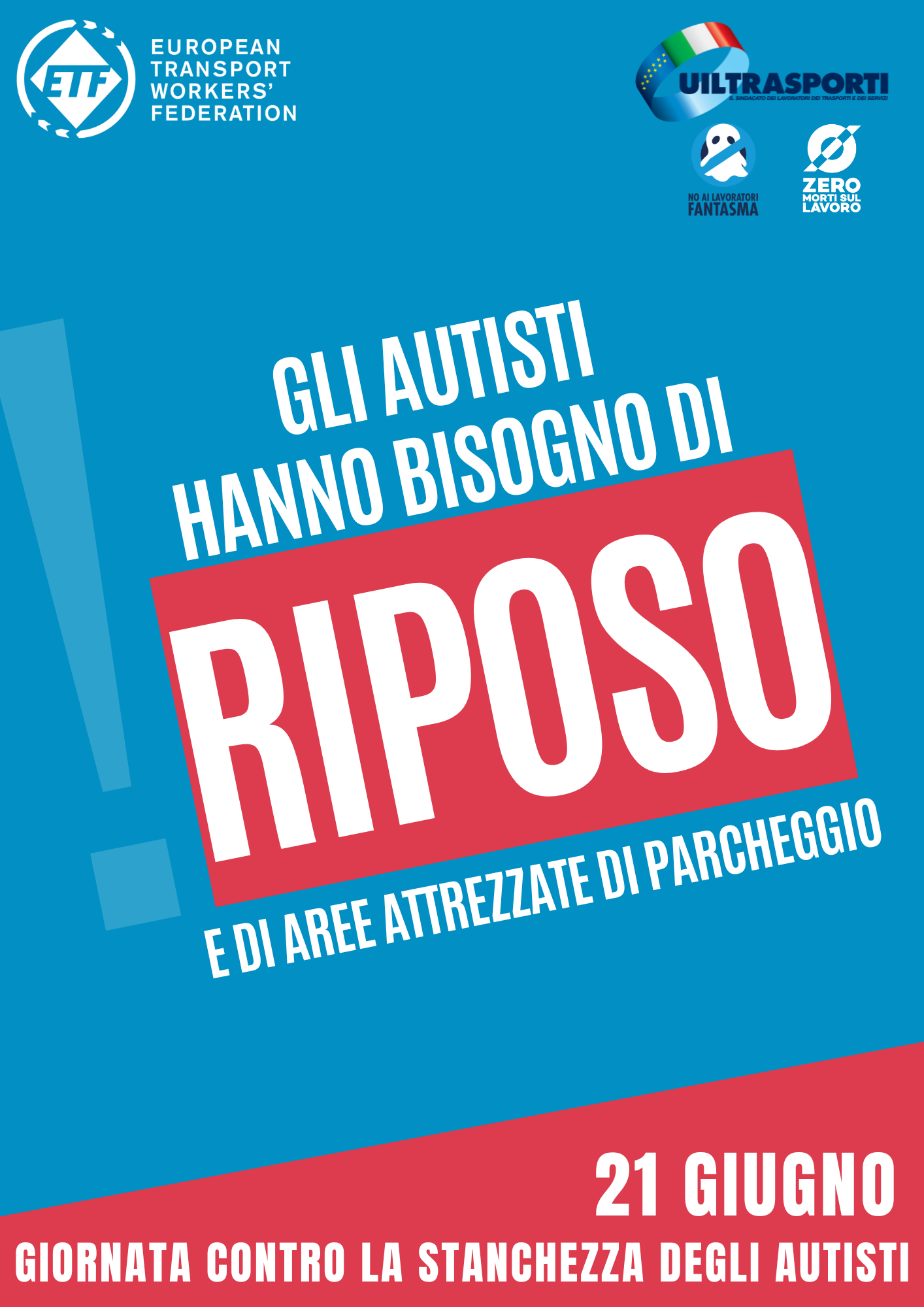 Autotrasporto: domani 21 giugno giornata contro la stanchezza degli autisti. Uiltrasporti: orari di lavoro, basse retribuzioni e riposi inadeguati tra le cause di scarsa sicurezza sulle strade