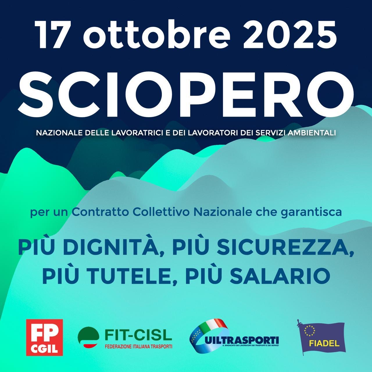 Servizi Ambientali: il 17 ottobre &egrave; sciopero nazionale